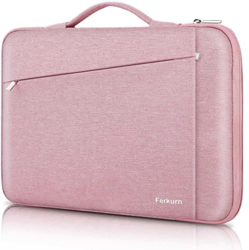 Ferkurn Laptop Case Sleeve Cover Chromebook Case Compatible with Macbook Air/Pro, iPad, Surface Pro, Acer Spin, HP, XPS, ASUS Vivobook, Samsung, Waterproof Laptop Bag, Pink, 15 15.6 16 inch