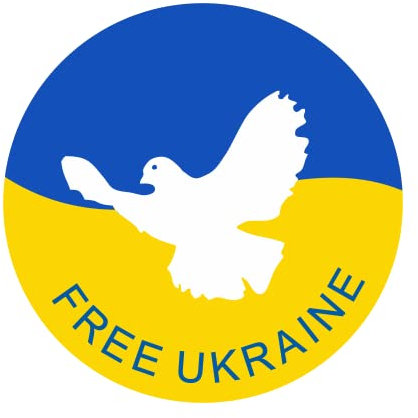 Generisch Free Ukraine Aufkleber Fünfer-Set Fahne Flagge KFZ Motorrad Boot (10 cm Durchmesser)