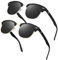 LINVO Polarisiert Sonnenbrille Herren Damen Retro Klassisch Halbrahmen 100% UV400 für Reisen, Fahren und Angeln