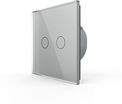 Livolo Zigbee Rolladenschalter Jalousien Schalter Markisenschalter WIFI Rolladensteuerung VL-FC2NWZ-2GS21-15 Grau