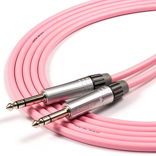 Copper Cables by designacable.com 10m - Pink Tourgrade Balanced TRS Jack to Jack Lead - Handmade in the UK using foxTWO Cable & Seetronic MP3X Jacks.
