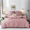 HAVOP Pink Duvet Cover Double Size Pink Bedding Embossed Stripe Grid Geometric Quilt Cover Set Soft Microfiber Easy Care All Season Bedding Sets 200×200 cm
