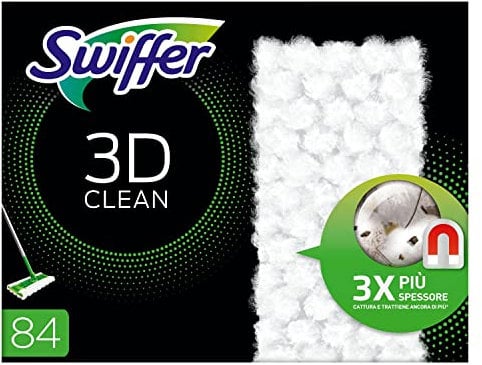 Swiffer 3D Panni Catturapolvere Ricariche 84 Pezzi, Trattiene E Blocca Più Polvere, Sporco E Capelli Di Una Scopa Tradizionale