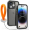 inkolelo for iPhone 14 Pro Case Waterproof, Bulit-in Screen Protector with Floating Strap [IP68 Underwater] 360 Full Body Heavy Duty Shockproof Dustproof Phone Case 6.1 Inch, Black