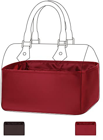 DGAZ Handtaschen Organizer Einsatz, Seide Handtaschenorganisator für LV Speedy Nano/20/25/30/35/40/45 Tasche, Luxus-Handtaschen & Tote Innentaschen (Rouge casaque, Speedy 20)