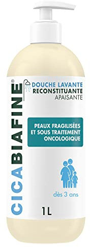 Cicabiafine | Douche Lavante Reconstituante Apaisante (flacon-pompe de 1 L) – Gel douche pour peaux fragilisées et sous traitement oncologique – Nettoyant corps pour apaiser la peau