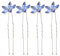 minkissy 4 Stück Blaue Haarnadeln Für Die Hochzeit U-förmige Haarstäbchen Haargabelnadel Haarklammern Zur Hochzeit Chignon-nadel Blumenhaarstab Legierung Braut Koreanische Version Haarteil