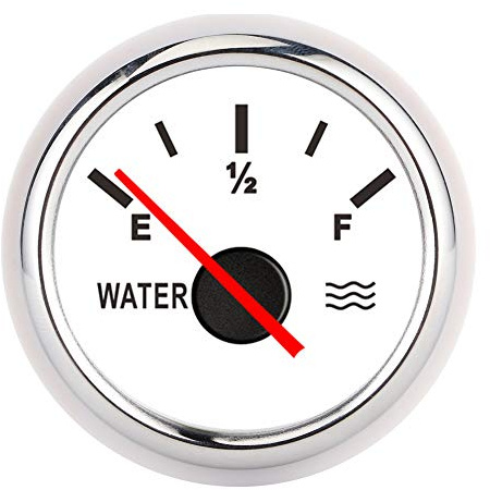 Demeras Jauge de Niveau d'eau ,Structure Simple et Solide en Acier Inoxydable + ABS Jauge de Niveau d'eau pour Bateaux ,camions ,Camping Cars ,générateurs/Groupes électrogènes(Blanche)