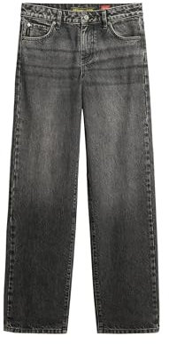 Superdry Damen Mid Rise Wide Leg Jeans Hose, Wolcott Black Stone, 32W x 30L