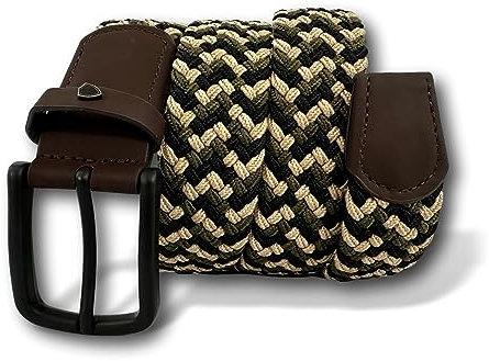 KARMA.DIEM Stretchgürtel Unisex Stoffgürtel Elastisch Flechtgürtel - Geflochtener und Elastischer Dehnbarer Gürtel für Damen und Herren (Small, Camouflage)