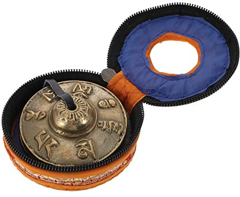 HOMSFOU 1 Satz Tibetische Tingsha-Glocken Meditationsglocke Behälter Musikinstrument Kinderinstrumente Touch-The-Bell Nepal-Schlaginstrument Mini-Kupfer-Fingerbecken