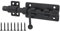 HOJLKLD Verrou de Porte à Boulon Coulissant, Loquets de 160 mm avec trou de cadenas de 10 mm, Serrure de Porte en Acier Inoxydable 304 pour Clôture en Bois, Porte de Cour, Porte de Grange (noir)