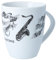 Kaffeetasse mit diversen Instrumenten und musikalischen Motiven (Saxophon), 280 ml