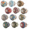 12 X Stück Bunt Keramik-Türgriffe | verzinkt rostfrei | Keramikknöpfe mit mehrfarbigem Blumenmuster | gemischte Designs | Schranktürknöpfe | The The Boho Street | Montur in M3 | Metrisch