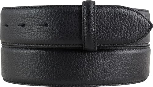 BELTINGER Gürtel mit Pigmentprägung und Steppnaht ohne Schnalle 4 cm | Modischer Ledergürtel für H-Schnalle 40mm Damen Herren | Jeans-Gürtel 4cm | Schwarz 100cm