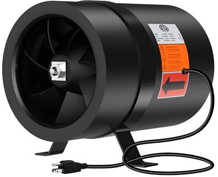 FICBXRA 8 Inch Inline Duct Fan,720 CFM Inline Fan Duct Fan Constant Speed - Ventilation Exhaust Fan for Heating Cooling Booster, Grow Tents, Hydroponics