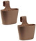 ENGELLAND 2 x Blumentopf zum Auf-Hängen, Geländertopf, Braun, Hängetopf, Balkon-Kasten, oval, Übertopf, Pflanzkasten, mit Wasserspeicher/Wasserauffangschale, 2,8 Liter