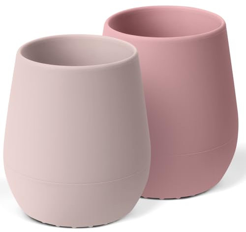 HOTUT Gobelet d'apprentissage en Silicone, 2 Pièces 60ml Tiny Cup pour Bébé, Tasse Apprentissage Bébé avec Poignées Ergonomiques Faciles à Saisir, pour la Formation à l'alimentation des Nourrissons