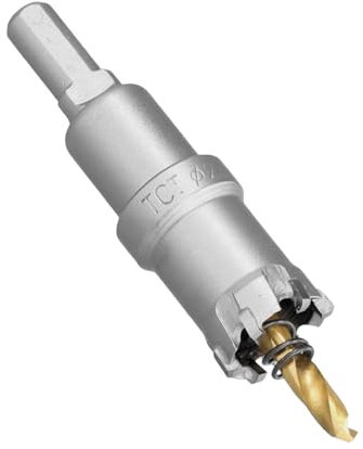 Fresa a Tazza per Metallo,Seghe a Tazza in Carburo,TCT Hole Saw Set,Heavy Duty Hole Cutter,Taglierina per Fori in Carburo Tungsteno con Punta da Trapano Pilota per Ferro Acciaio Inox Alluminio (22mm)
