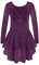 Arshiner Ballett Kleidung Mädchen Ballettkleid Baumwolle Langarm Ballettanzug Violet Balletttrikot Ballettrock Kinder Tanzkleider mit Tutu 140/5-6 Jahre