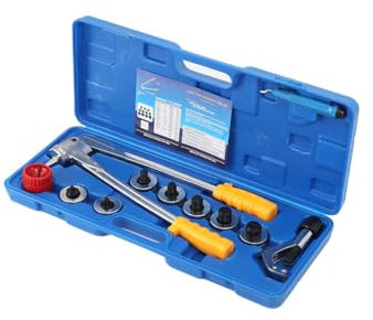 Lfhelper 10-28mm Rohraufweiter Satz - Rohrexpander Aufweitzange Rohraufweiter kit mit Rohrabschneider inkl. 7 Aufweitköpfe und Koffer für Kupfer, Aluminium und andere Weichmetalle (Zoll)