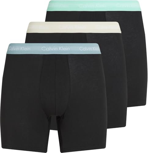 Calvin Klein Men’s 3 Pack Stretch Boxer Briefs, Multicolor (B- Fad Dnm, Cdon Tint, Beau Bl Wbs), S