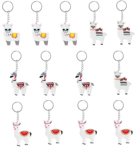 MisFun 13 Stück Alpaka Schlüsselanhänger Dekorative, Tiere Schlüsselanhänger, PVC Weichkleber Key Chains, Alpaka Deko Schlüsselanhänger Personalisiert, für Handtasche Rucksack Kindergeburtstag