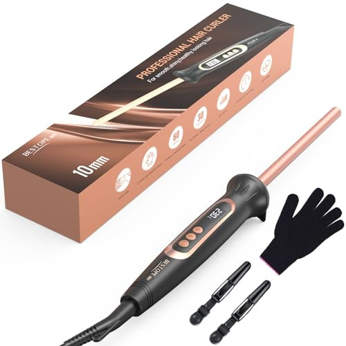 BESTOPE MIX 9 mm Lockenstab, Multi-Temperatur-Lockenstab, lockenstab klein Locken, Schnell Aufheizender Hair Curler, Lockenstäbe mit Präziser Temperaturregulierung Alle Fünf Grad