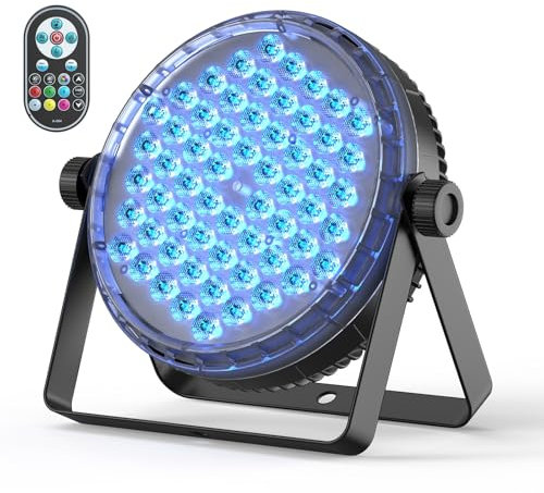 Rtktoup 60 x 2W Lampe de Scène, RGBW 4 en 1 Par LED Éclairage de Scène DMX 8CH Stroboscope avec Télécommande, Lumière Soiree Par pour DJ, Fête, Show, Noël, Halloween, Mariage