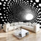 Fototapete 3D Effekt Wallpaper Geometrie Tunnel Punkt Spirale Tunnel Vlies Wanddeko Wandbild Wandtapete Schwarz Und Weiß 3D Panorama Poster Schlafzimmer Wohnzimmer Kinderzimmer Wandbild 400 x 280 cm