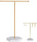 JJiaoLinin Schmuck Organizer, Schmuckständer, Metall-Schmuckständer, Gold T-Förmiger Halsketten-Ausstellungsständer, Schmuck Aufbewahrung für Armbänder, Ohrringe, Ringe, Ketten (Weiß+Gold)