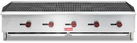 WESTLAKE 60W Commercial Charbroiler Gas Countertop 5 Burner