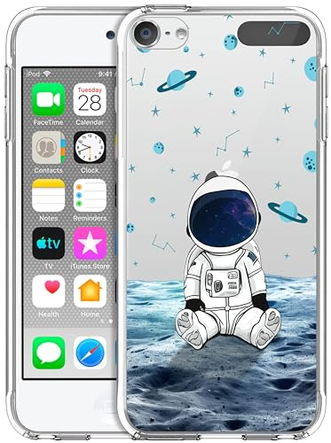 GlamCase Transparente Schutzhülle für iPod Touch 7. / 6. / 5. Generation, Motiv: Baby-Astronaut im Weltraum, strapazierfähig, transparent, stoßfest, Designer-Schutzhülle für iPod Touch 7/6/5