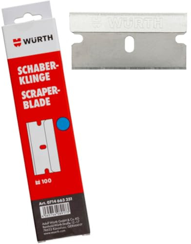 Würth 100x Ersatz Schaberklingen 0714663351 für Würth Klingen- Glasschaber Ersatzklingen