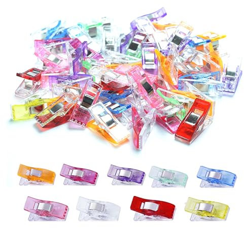 AMZFUK Quilting clip 100 Pcs,Clip per Cucire,Mollette per stoffa,Cucire Morsetti Per Cucito,accessori per macchina da cucire, clip multiuso