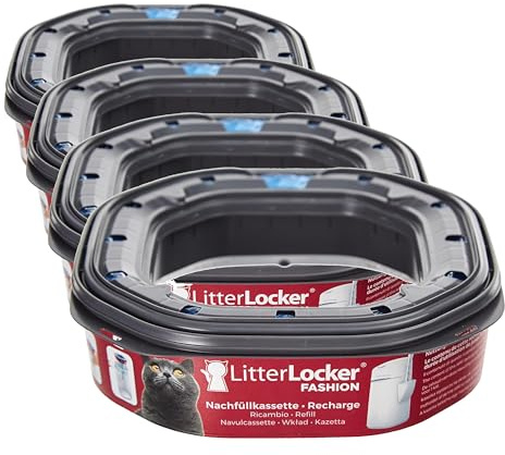 Litter Locker Kunststoff, Fashion Nachfüllkassette, Mehrfarbig (Packung mit 4)