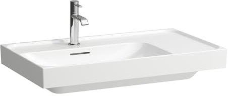 LAUFEN Meda Waschtisch, unterbaufähig, 800x460mm, Ablage rechts, 1 Hahnloch, mit Überlauf, H8171160001041, Farbe: Weiß