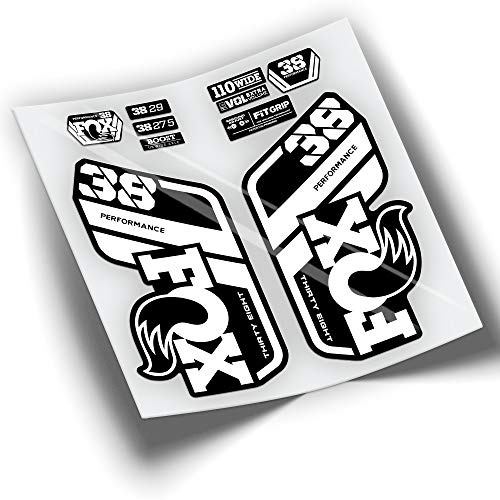 REF:VP439 Aufkleber kompatibel mit FOX 38 PERFORMANCE 2021-2025 MTB-Gabel, Sticker, Aufkleber, Vinyls für Mountainbikes. (WEISS)