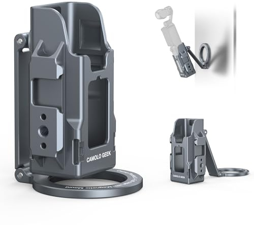 Vollkäfig Magnetischer Halter für DJI Osmo Pocket 3 – Verbesserter OP-05 360° Adapterklemm-Magnet-Sauggehäusehalter mit 1/4”-20 Schraube & Kaltshuh & NATO & ARRI