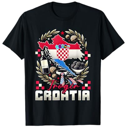 Trogir Carte Souvenir Croatie Drapeau Croate T-Shirt