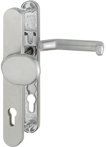 HOPPE Wechselgarnitur Liverpool | PZ 92 mm| Haustür-Garnitur | Schmalschild | Edelstahl | Drücker-Knopf