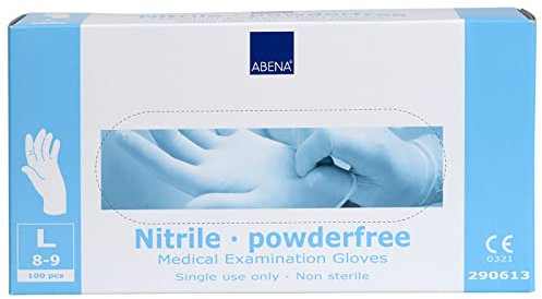 Abena Handschuhe Nitril Gr. L weiß, texturiert,100St