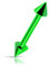 Monster Piercing 16 Gauge - 10MM Länge Neon grün eloxiertem 316L chirurgischer Stahl gerade Barbell mit Kegel Augenbrauen Piercing Bar