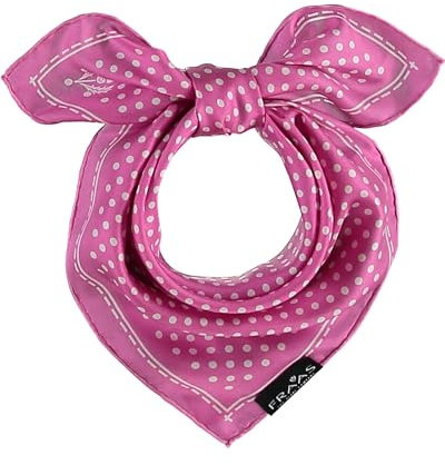 FRAAS Halstuch Damen gepunktet - 51 x 51 cm Größe - Nickituch Seide - Seidentuch für Damen mit Polka Dots Muster - Bandana Tuch perfekt für den Sommer Pink