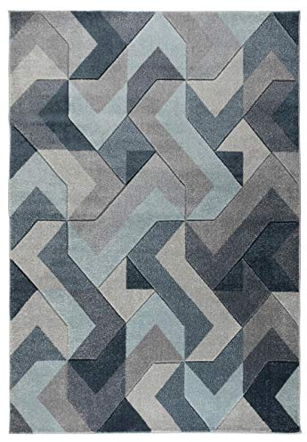 Flair Rugs Teppich, handgeschnitzt, Aurora, Denimblau, 160 x 230 cm
