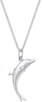 Elli Halskette Damen Delfin Anhänger Verspielt in 925 Sterling Silber