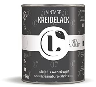 Linea Natura Vintage Kreidelack Kreidefarbe Möbellack Holzlack Antik Shabby Chic (1Kg, White)