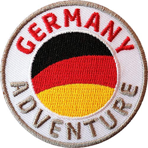 2 x Deutschland Abzeichen 60 mm gestickt/Germany Aufnäher Aufbügler Patch Bügelbild Sticker Bügel-Patch Wappen Flicken für Kleidung Rucksack/Reiseführer Flagge Fahne Flagg Europa EU Land deutsch