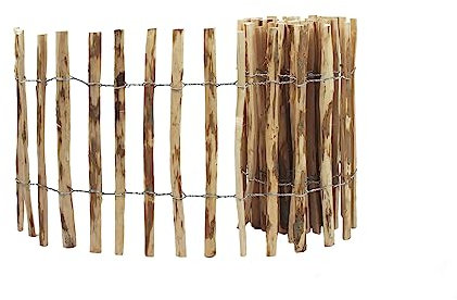 Clôture à lattes de jardin de 60 cm de haut – Entourage de terrains, saules, étangs – Stabilisation de plantes – Clôture en noisetier naturel avec fil d'acier – Longueur 500 cm, 3-4 cm