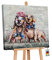YS-Art XXL Abstrakt Acryl Gemälde auf Leinwand Freundschaft Dackel Hunde lustig handgemalt Wandbilder Wohnzimmer modern Wohndekor Bilder echte Kunst 90x90 cm